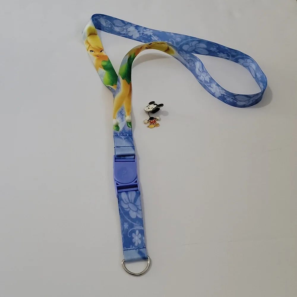 Vintage Tinkerbell Disney Lanyard with Mickey Pin